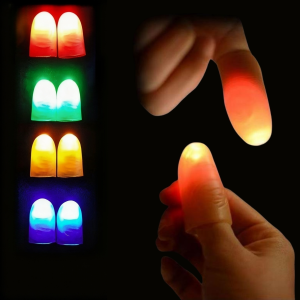 1/5pcs Fake Thumb Tip Light Up Finger Magic Trick Close-Up Novelty Toys Funny Prank Props for Party Fun LED Glow Festival Gift