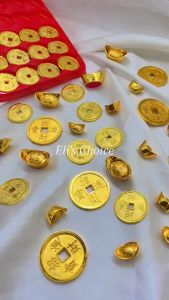 [SATUAN] HIASAN KOIN & YEN PAO IMLEK / DEKORASI HAMPERS SINCIA KOIN & EMAS / GANTUNGAN POHON MEIHUA