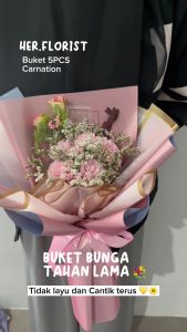 HER.FLORIST [CARNATION] 5 Buket Bunga Sabun dan Kering Hadiah Kado