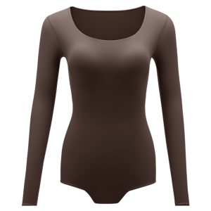 Beneunder | Shapewear One-Piece Sports Suit Womens Abs Slimming Waist Cinched Seamless Slimming Top Bra-Free Underwear Long Sleeve