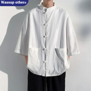 Ice Silk Ramie Chinese Style Short Sleeve Shirt