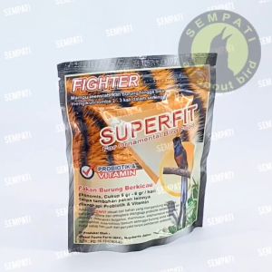 SEMPATI Superfit Fighter 100gr Pur Voer Pakan Lomba Burung Berkicau Burung Murai Kacer Cendet Pentet Ciblek Branjangan Pakan Burung Nutrisi Lengkap Pakan Doping Mental Fighter Burung Lomba