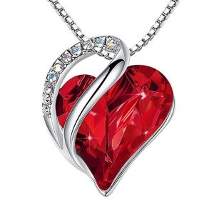 New Hot Selling Valentines Day Gift Ocean Heart Love Necklace with Eternal Rose Jewelry Box For Girl Mothers Day Gifts