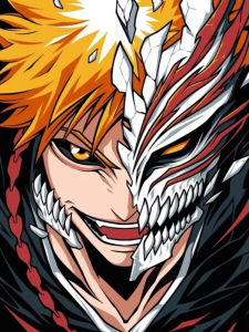 Bandai | Japan Anime Characters Ichigo Kurosaki Oil Painting By Numbers Modern Wall Decor for Living Room Bedroom Perfect Gift No Frame