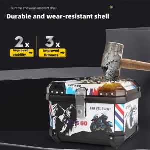 36L/45L Large Capacity Waterproof Motorcycle Tail Box Crushproof Scooter Trunk Helmet Box