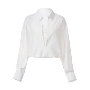 Summer Simple Work White Two-piece Shirt Women