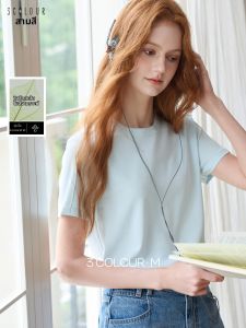 3COLOUR·S | Simple Solid Color Round Neck Short Sleeve T-Shirt Slim Casual M