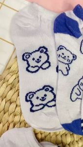 EUNSEO Kaos Kaki Ankle Cute Pendek Semata Kaki Motif Fashion Korea Biru Soft Premium