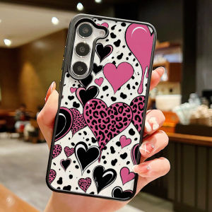 Heart-Shaped Leopard Print Phone Case Hard For Samsung A56 5G A57 A55 5G A37 A17 A07 A26 A13 A34 A06 4G A05S Funda Cover Acrylic