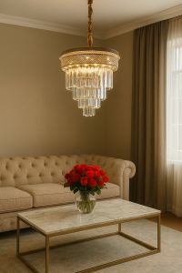 good jaya lighting lampu gantung crystal LED 40cm 3 warna import modern