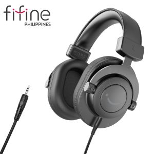FIFINE H8 Studio Monitor Headphones for Recording-Over Ear Wired Headphones for Podcast Monitoring Streaming Comfortable Equipment with Detachable Cables 3.5mm or 6.35mm Jack Black on PC/Mixer