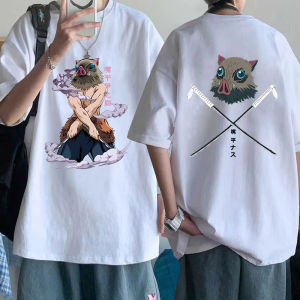 Bandai | 2026 Anime Demon Slayer ‌Hashibira Inosuke‌ T Shirt Summer pure Cotton Mens Women Streetwear Casual Trendy Short Sleeve Tops