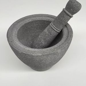 Lumpang Batu Asli Original Muntilan + Alu Lesung Batu 20 cm