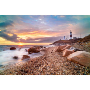 Seaside Lighthouse Sunset Jigsaw Puzzle 500 1000 Pieces Pebble Beach Ocean View Coastal Scenery Home Wall Art Idea Gift