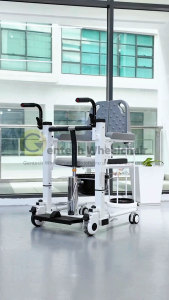 (Ready Stock) Hydraulic Transfer Chair Shift Lifting Wheel Chair with Commode and Table Rehab Chair Medical Wheelchair