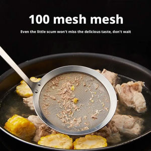 Fat Skimmer Spoon Steel Fine Mesh Skimmer Strainer Spoon For Removing Grease Fat And Foam Kitchen Fried Food Oil Filte