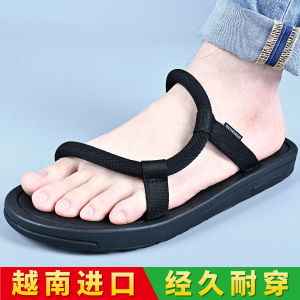 2025 New Mens Sandals Fashionable Outdoor Wear-Resistant Rubber Beach Shoes Casual Slip-On Slippers for Youth Summer Wear