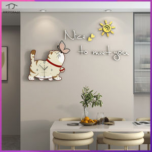 HKStorage Cat Creative Wall Clock Modern Simple Clock Wall Hanging Home Restaurant TV Background Decoration Clock