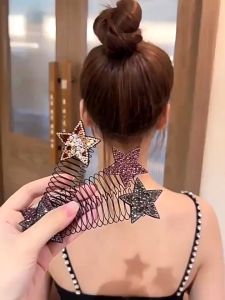 Lược tóc gãy Ngôi sao đính đá giả lược kẹp tóc vô hình hoàn thiện tóc gãy lược kẹp tóc khiêu vũ