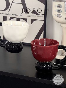 JOJOS L. PD. Luxury Ceramic Cup Color Collision Drinking Water Cup Ins Style Home Use High Quality Ceramic Coffee Cup