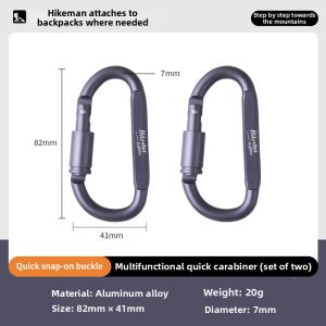 HIKEMAN | Multipurpose D Shaped Carabiner Lockout Keychain Rope Clip