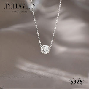 J & Y SILVER [สหรัฐอเมริกา Stock ]100% เงินสเตอร์ลิง S925สร้อยคอ6MM Shining Ball เกาหลีแฟชั่นเครื่องประดับของขวัญภูมิแพ้ฟรี