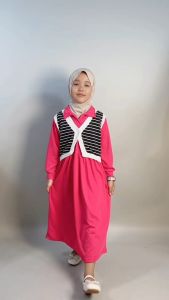 CF Kids Gamis Anak Perempuan Rompi Salur Vistaberry Aiza