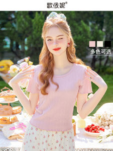 Áo Thun Nữ Cổ Tròn Tay Ngắn Mùa Hè 2025 Áo Thun Cotton Pha Trộn Màu Trơn Đơn Giản Thường Ngày Dành Cho Nữ