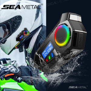 SEAMETAL Motorcycle Bluetooth 5.4 Headset Outdoor Wireless Moto Helmet Noise Reduction Earphone