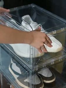 【Manila stock】Acrylic Magnetic side drop shoe box Multifunctional storage box Acrylic bag box 1pcs