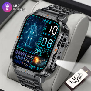 LIGE New Smart Watch Men Women LED Flashlight Outdoor Sports Watches Health Monitor Waterproof Military Bluetooth Call Smartwatch