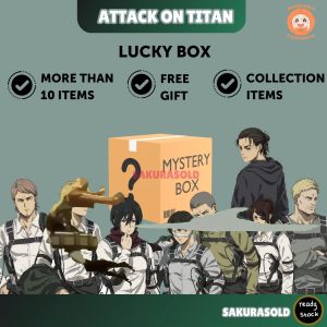 Attack On Titan Set Gift Box Shingeki No Kyojin Surprise Box Present Gift Eren Mikasa Armin Levi Jean Hange Keychain