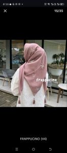 Jilbab segiempat Caquette tassel ribbon bordir