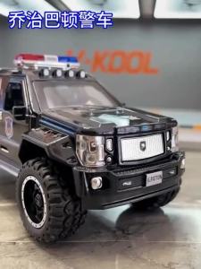 Mô Hình Xe Cảnh Sát QiaoZhiBaDun H2 Tỷ Lệ 1:24 Bằng Hợp Kim 6 Cửa Mở Được Bánh Xe Có Chức Năng Kéo Lùi Kèm Đèn Và Nhạc Dành Cho Trẻ Em Và Người Lớn