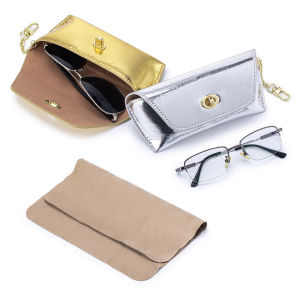 Burst Crack First Layer Cowhide Sunglasses Storage Bag Small Portable High-value Glasses Case