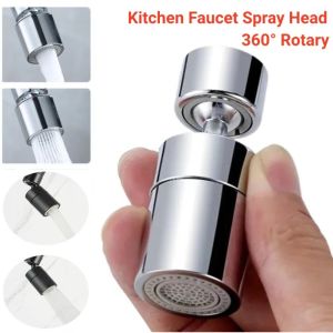 Dual Mode Metal Kitchen Faucet Sprayer Head Bubbler 360° Rotation Adaptor Sink Faucet Extender Aerator Nozzle Filter 22/24mm