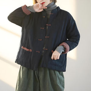 เสื้อแจ็คเก็ตผ้าฝ้ายสไตล์จีน ทรงหลวม แขนยาว ปกติ ไม่มีฮู้ด ปกติ กระดุมเดียว สีสันสดใส เสื้อผ้าทำงาน ฤดูใบไม้ร่วง 2025