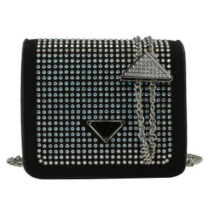 Mini Water Diamond Crossbody Bag Womens Single Shoulder Bag Fashionable Lipstick Earphone Pouch PU Material Crossbody Bag