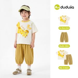 DUDUJIA | Bộ Áo Thun và Quần Harem Trẻ Em Hình Cartoon