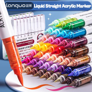 Languo Marker 9 colors opaque straight liquid acrylic markers stackable colors smoother and longer lasting hand drawing with graffiti pens DIY painting with 81 colors paint pens drawing pen art 81 colors.