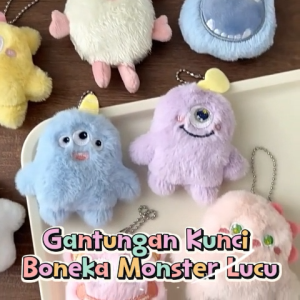 Yoibeauty - Ganci Boneka Monster Kecil Gantungan Kunci Hiasan Tas Ponsel Aksesoris Liontin Kartun Lucu Plush Keychain Monster Doll