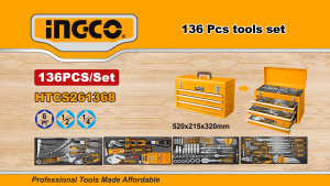 Bộ thùng dụng cụ đồ nghề 4 ngăn 136 chi tiết INGCO HTCS261368