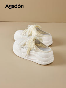 Agsdon | Thick Sole Ventilated Platform Easy-On Semi-Open Slipper
