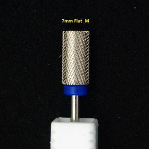 New Silver Quality 6.6mm Big Round Flat Top barrel Original Tungsten steel Carbide Manicure Nail drill bit File Accessories