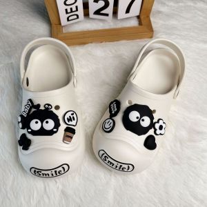 11Pcs/Set Crocs Jibbitz Charms Cute Black Soft Rubber Large Eye Coal Ball Set Detachable Shoe Flower Buckle for Crocs