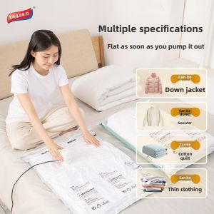 LORDWEY No Need Pump Vacuum Bags Large Plastic Storage Bags for Storing Clothes blankets Compression Empty Bag Covers Travel Accessories