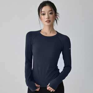 Womens Yoga Fitness Sports Top Long Sleeve Slimming Elastic Quick Dry Running Pilates Breathable Moisture Wicking Gym Tank Top