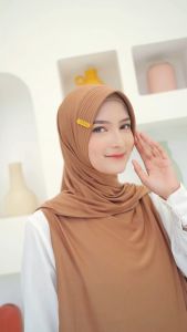 Jilbab Pashmina ALLANA Oval Instan Premium Jersey Jumbo Lebel Besi - Kerudung Wanita / Kerudung Pasmina Polos Jumbo / Hijab Pasmina Instan Jersey