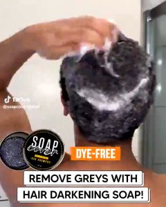 SOAP BAR SHAMPOO Homtopy Black Soap Mens Grey Coverage Bar Shampoo Hair Darkening Black Soap for Grey Hair Cover Up