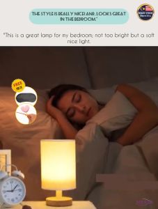 Solid Wood Cylinder LED Night Decoration Light Table Lamp Desk Bedside Lamp Lampu Bilik Tidur Lampu Katil